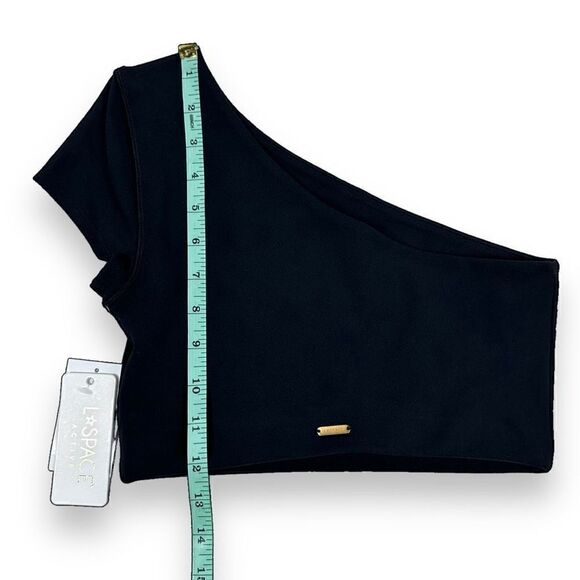 L*Space Genessee Top Women’s‎ Size Small S Black One Shoulder Active Top - Picture 7 of 7